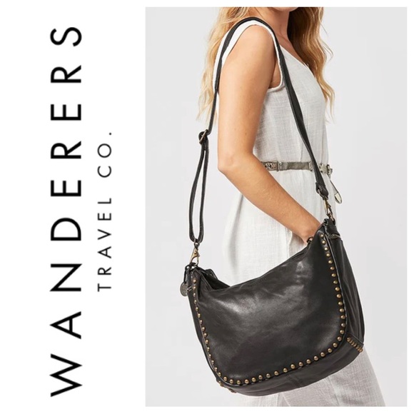 Wanderers Travel Company Handbags - Wanderers Travel Co Amalfi Studded Bag black leather